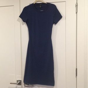 Black and navy striped dress